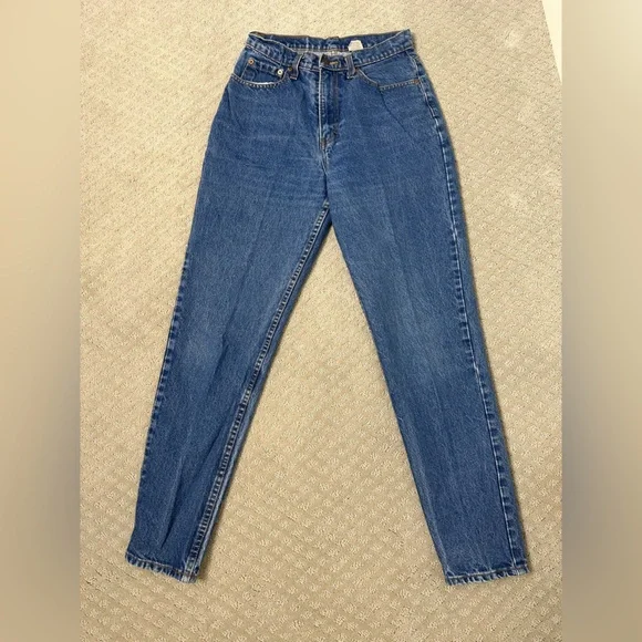 Sz 11/12 Jordache vintage 90s jeans medium wash high rise stovepipe fit like new - Picture 3 of 8